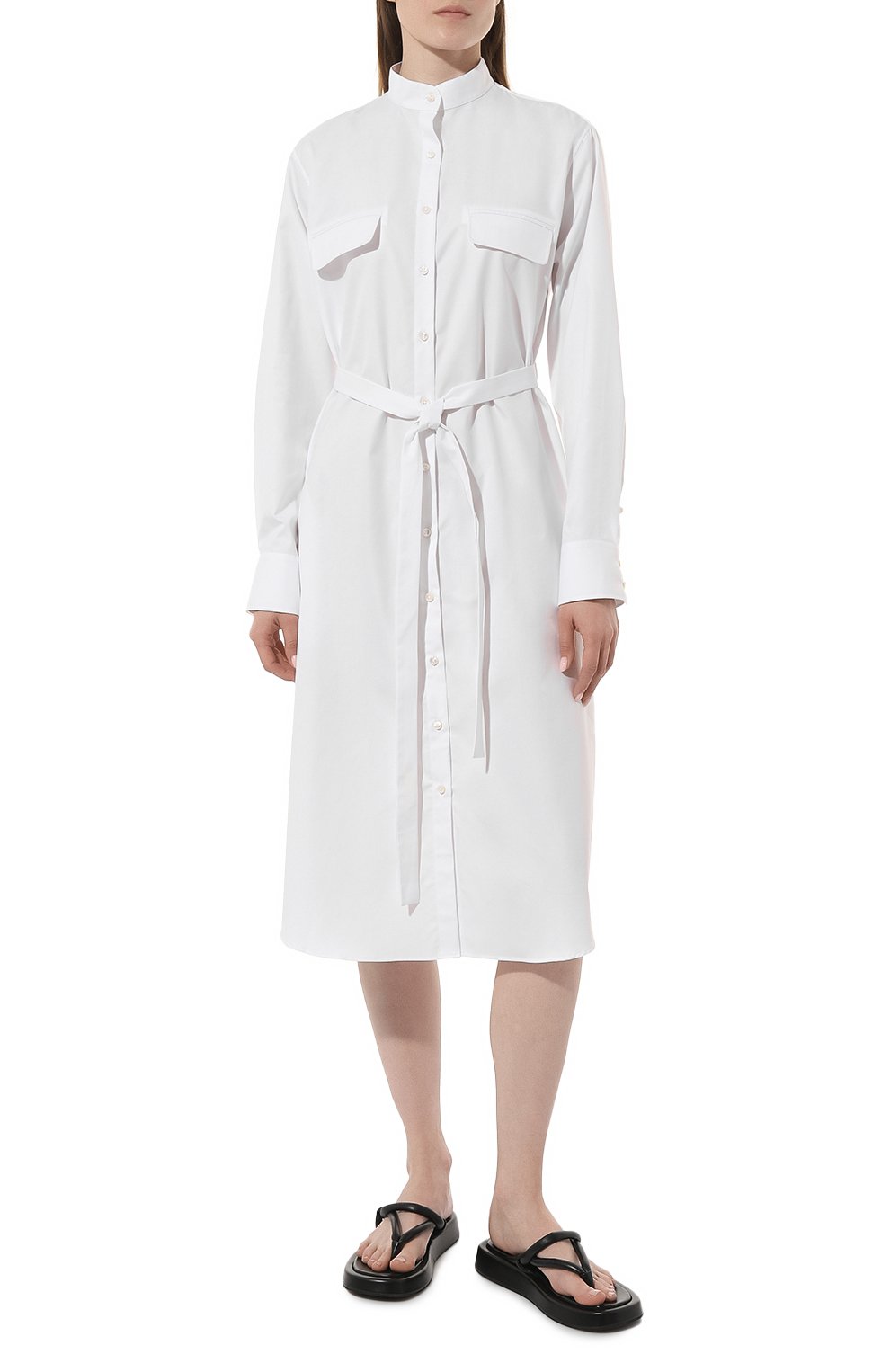 Хлопковое платье GOOROO белого цвета по цене 49950 руб., арт. D008-7000-100-S23, фото 3 Хлопковое платье GOOROO, арт. D008-7000-100-S23, фото 3