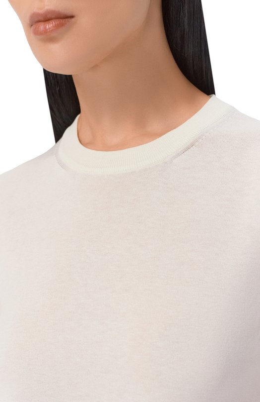 Шелковый пуловер Gran Sasso 43251/23550 Кремовый  43251/23550 Фото 5