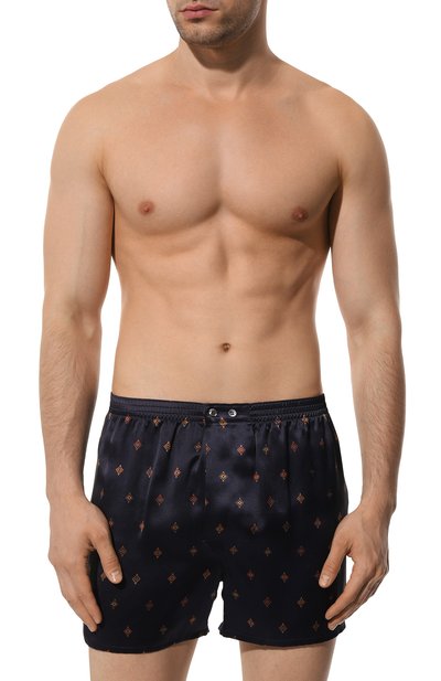 Шелковые боксеры DEREK ROSE темно-синего цвета по цене 23200 руб., арт. 6030, фото 2 Шелковые боксеры DEREK ROSE, арт. 6030, фото 2