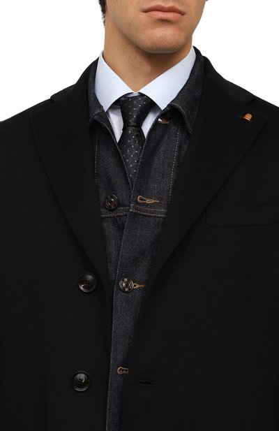 Шелковый галстук CANALI темно-синего цвета по цене 19250 руб., арт. 18/HJ03877, фото 2 Шелковый галстук CANALI, арт. 18/HJ03877, фото 2