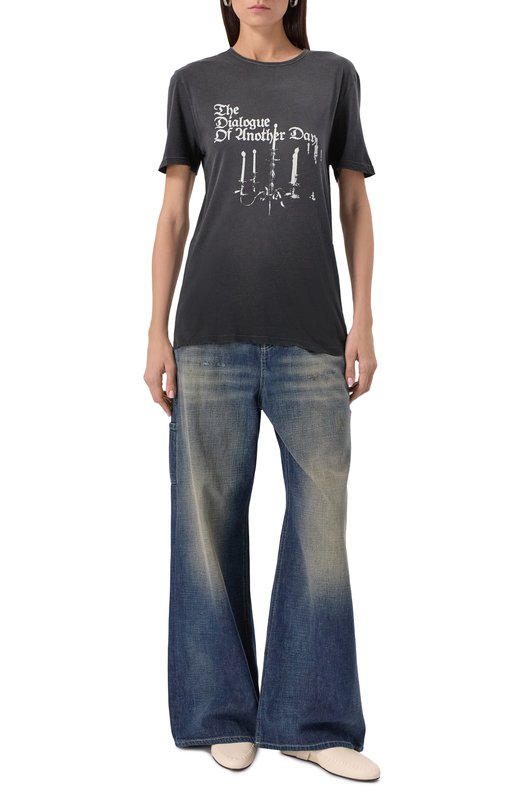Хлопковая футболка Ann Demeulemeester B0012877/FA637 Серый  B0012877/FA637 Фото 3