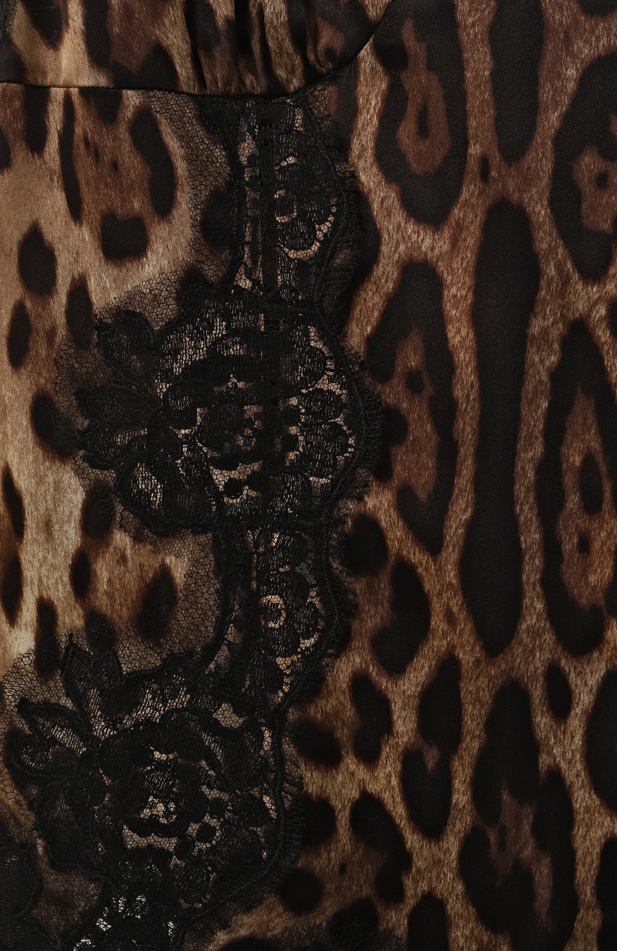 Топ из шелка и хлопка DOLCE & GABBANA леопардового цвета по цене 199500 руб., арт. F72K9T/FSAXY, фото 6 Топ из шелка и хлопка DOLCE & GABBANA, арт. F72K9T/FSAXY, фото 6