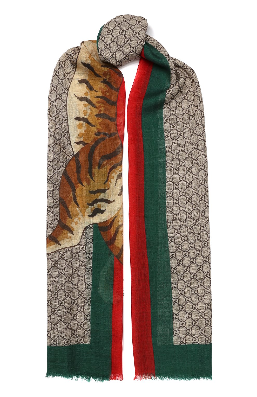 Шерстяной шарф GUCCI зеленого цвета по цене 43650 руб., арт. 495511/4G200, фото 1 Шерстяной шарф GUCCI, арт. 495511/4G200, фото 1