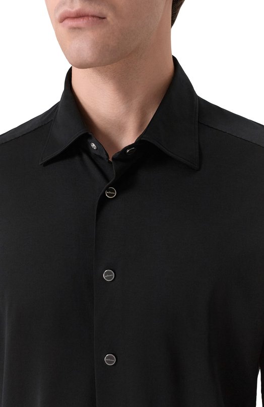 Хлопковая рубашка Kiton UMCNERHH0966514 Чёрный  UMCNERHH0966514 Фото 5