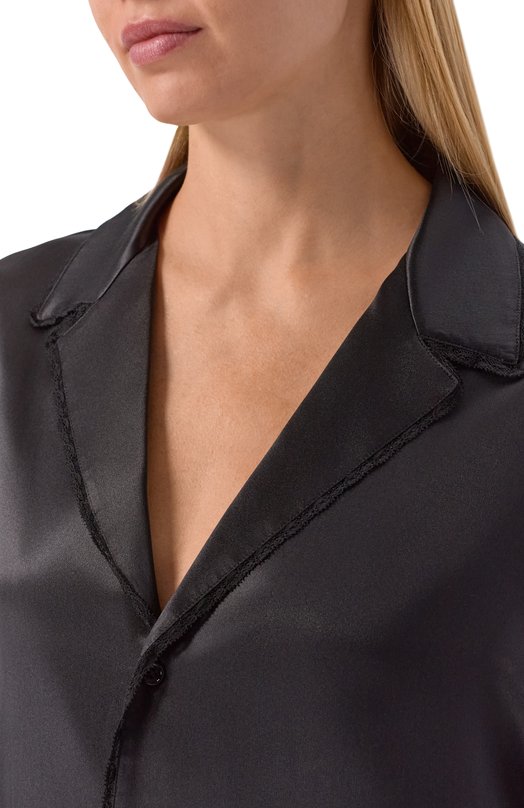 Атласная блузка Saint Laurent 856270/Y7G27 Чёрный  856270/Y7G27 Фото 5