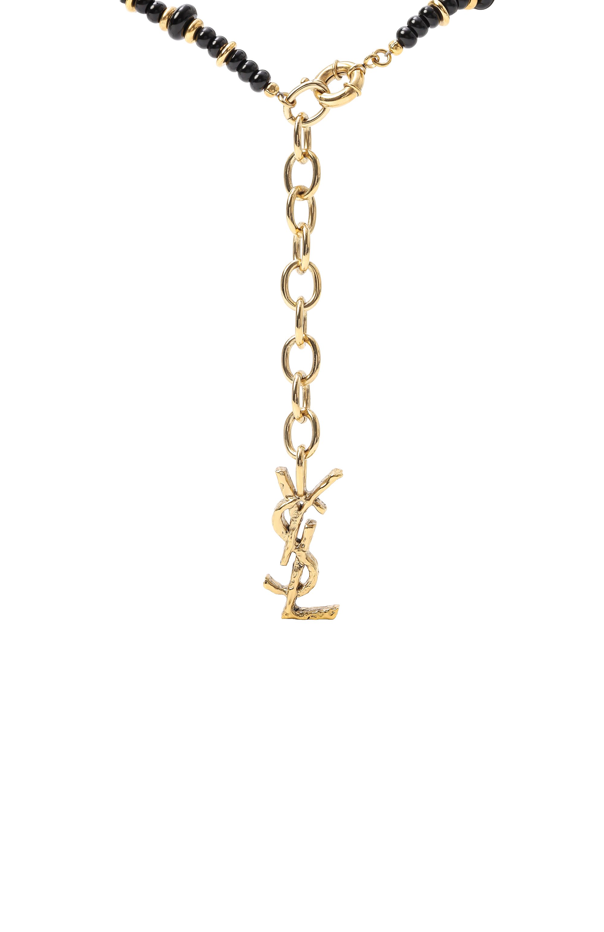 Колье SAINT LAURENT черного цвета по цене 249500 руб., арт. 834733/Y15BR 2073, фото 4 Колье SAINT LAURENT, арт. 834733/Y15BR 2073, фото 4