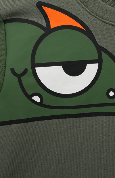 Хлопковый свитшот STELLA MCCARTNEY хаки цвета по цене 11600 руб., арт. TS4P60, фото 3 Хлопковый свитшот STELLA MCCARTNEY, арт. TS4P60, фото 3