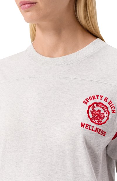 Хлопковая футболка SPORTY AND RICH, арт. T0022508033GY03, фото 5