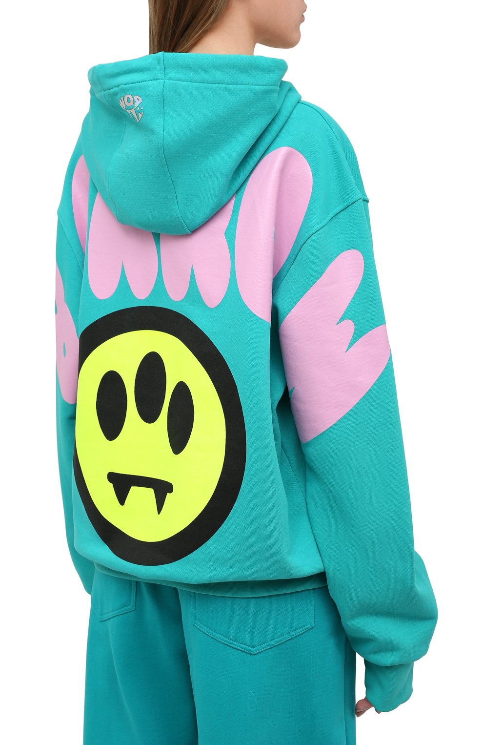 Хлопковое худи BARROW бирюзового цвета по цене 25500 руб., арт. 031301/W, фото 4 Хлопковое худи BARROW, арт. 031301/W, фото 4