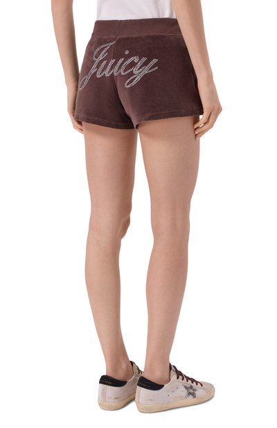 Хлопковые шорты SPORTY AND RICH, арт. SH057716689BR03/JUICY SCRIPT VEL0UR SH0RT, фото 4