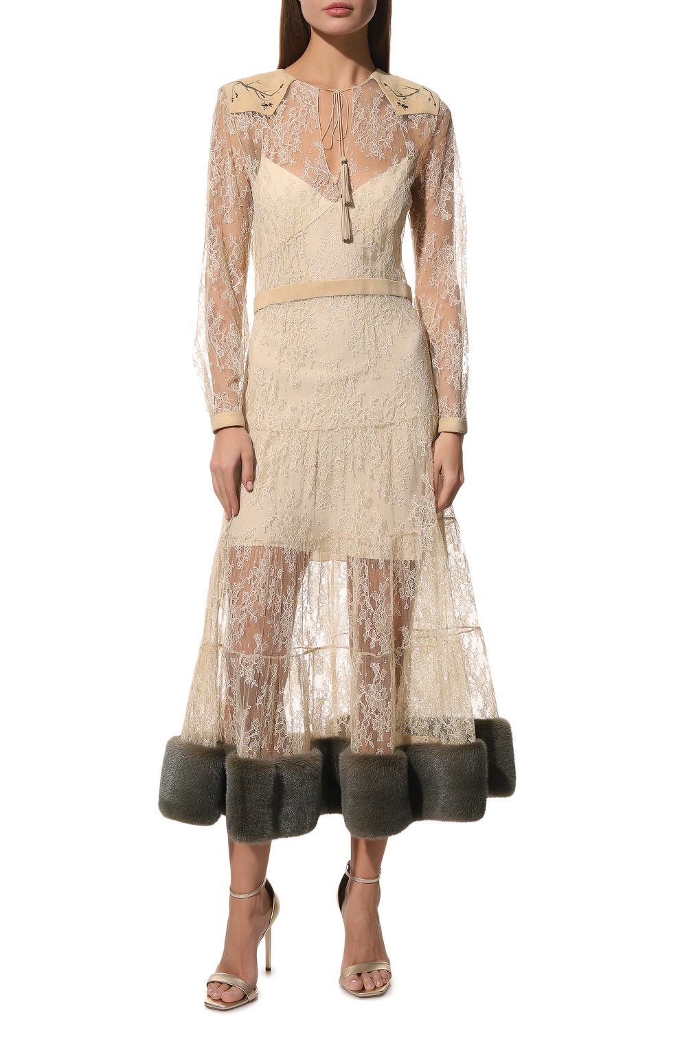 Платье с отделкой из меха норки YANA DRESS, арт. 1-23/8-144-КП151МН, фото 2