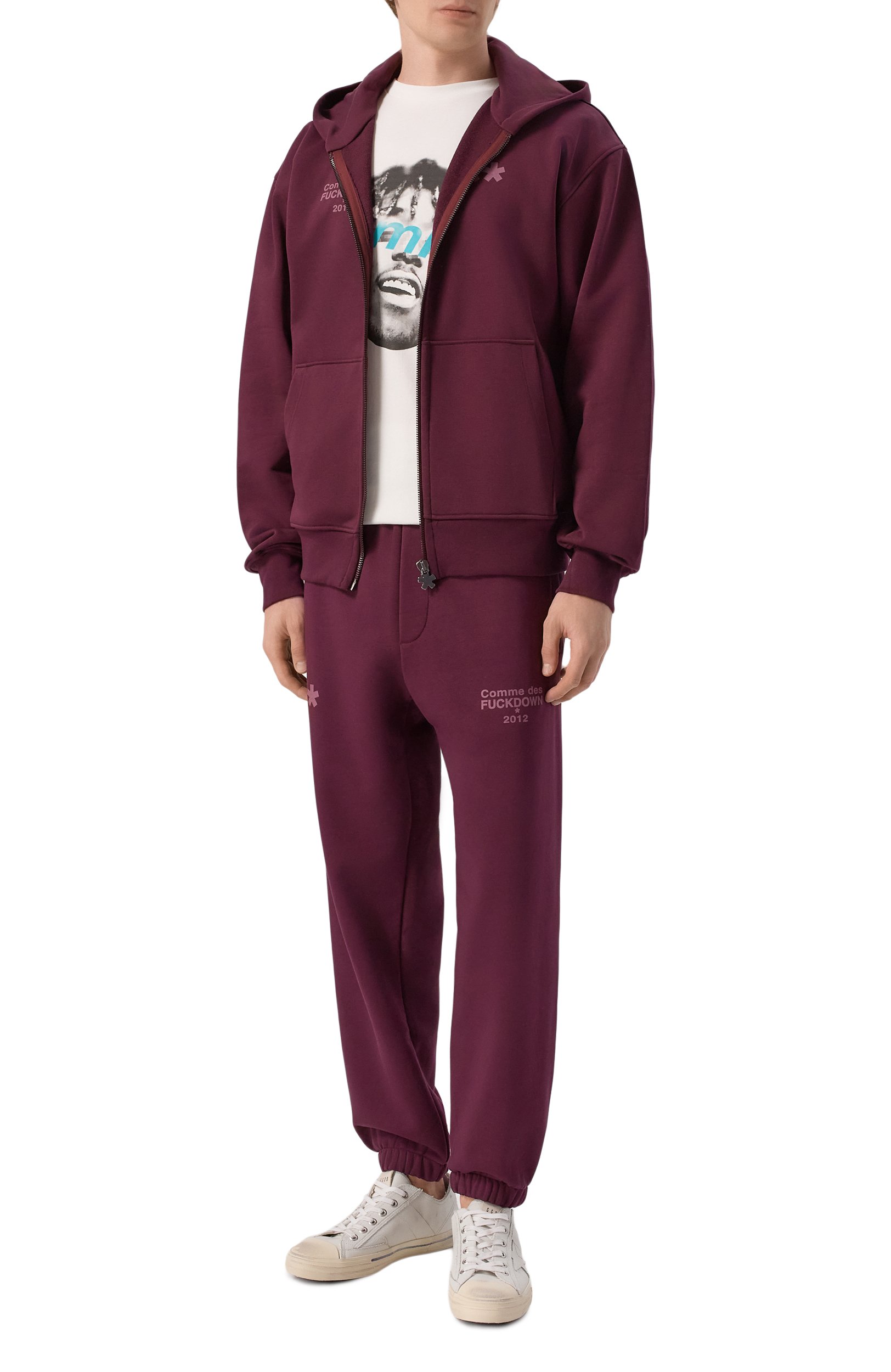 Хлопковая футболка COMME DES FUCKDOWN кремового цвета по цене 6995 руб., арт. CFABU00050/WHITE, фото 2 Хлопковая футболка COMME DES FUCKDOWN, арт. CFABU00050/WHITE, фото 2