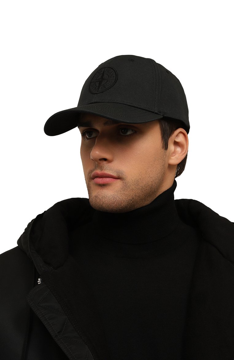 Мужская хлопковая бейсболка STONE ISLAND черного цвета, арт. 811599661 | Фото 2 (Материал: Хлопок, Текстиль; Нос: Не проставлено)