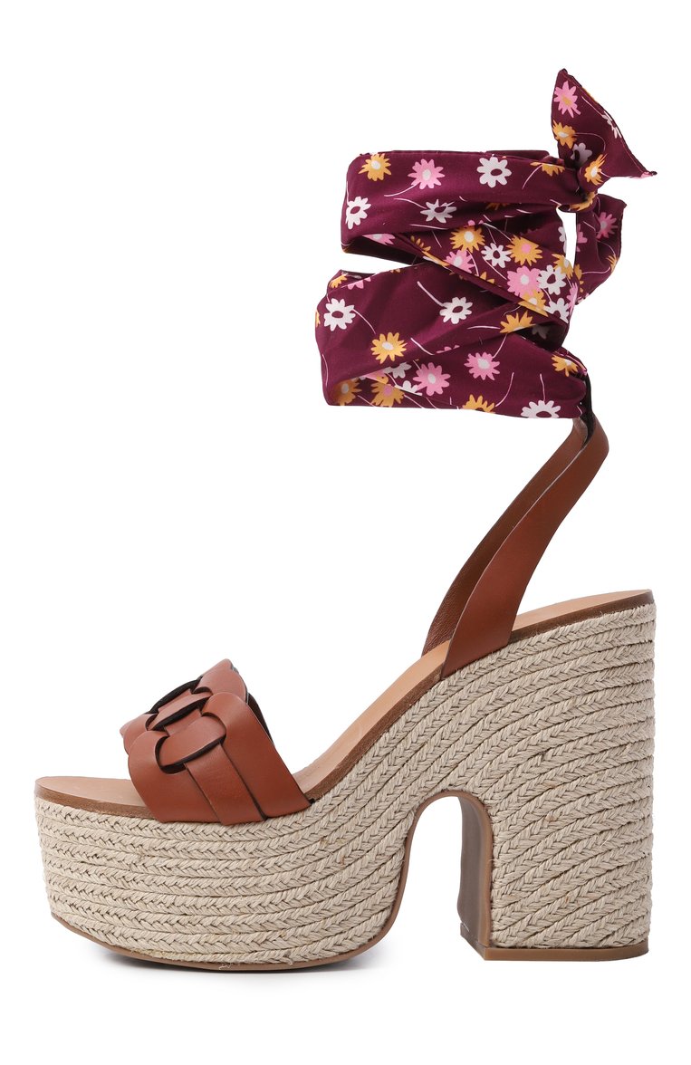 Кожаные босоножки MIU MIU, арт. 5XZ444-3L81-F0ISI-125, фото 2