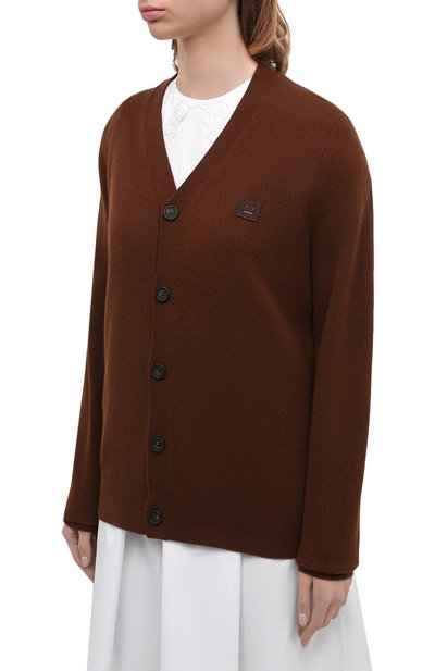 Шерстяной кардиган ACNE STUDIOS коричневого цвета по цене 28300 руб., арт. C60015/W, фото 3 Шерстяной кардиган ACNE STUDIOS, арт. C60015/W, фото 3