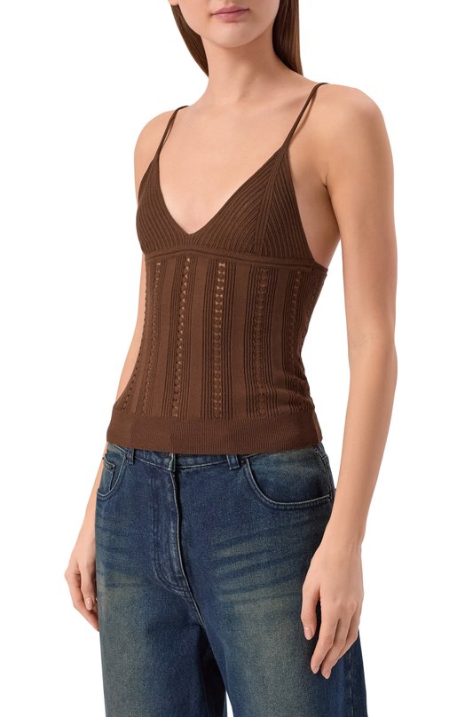 Топ из вискозы Blumarine 2M689A Коричневый  2M689A Фото 3