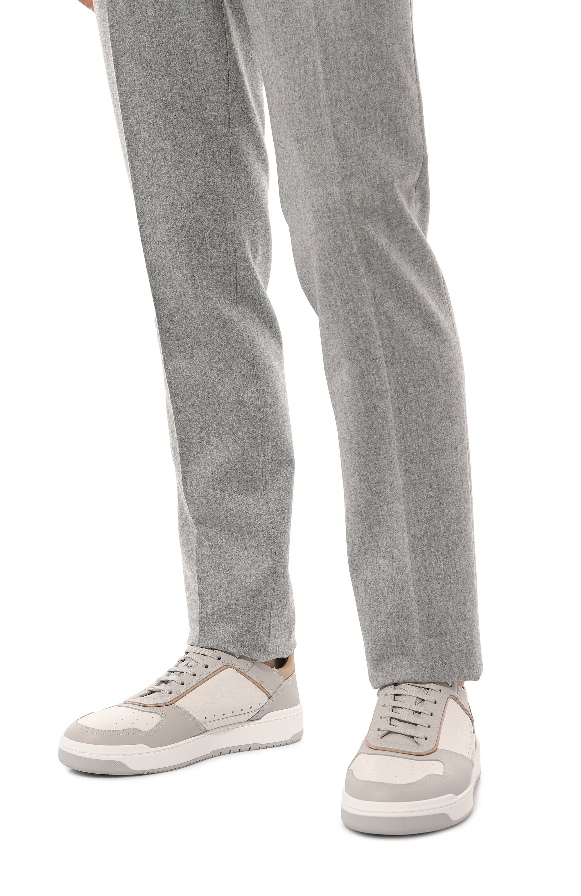 Кожаные кеды BRUNELLO CUCINELLI, арт. MZUAGB2317, фото 3