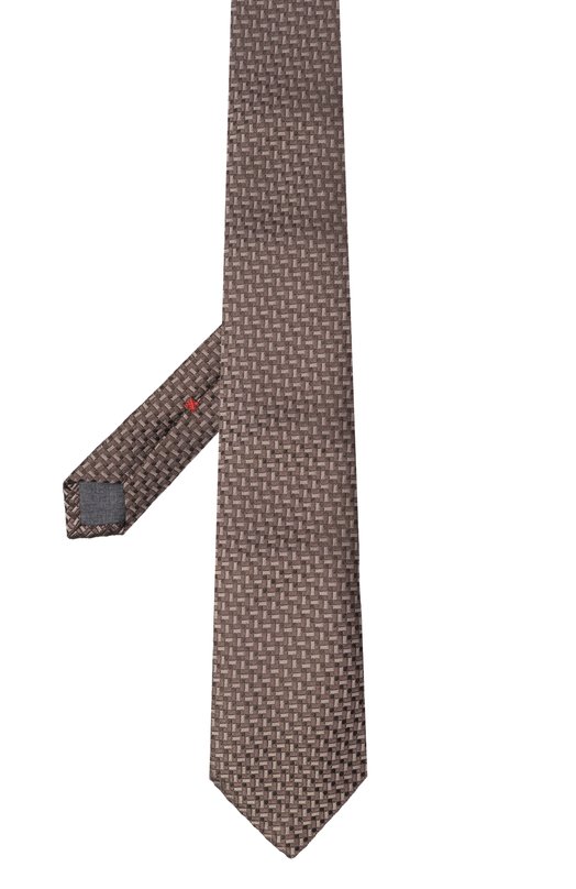 Шелковый галстук Brunello Cucinelli MX8630018 Коричневый  MX8630018 Фото 3