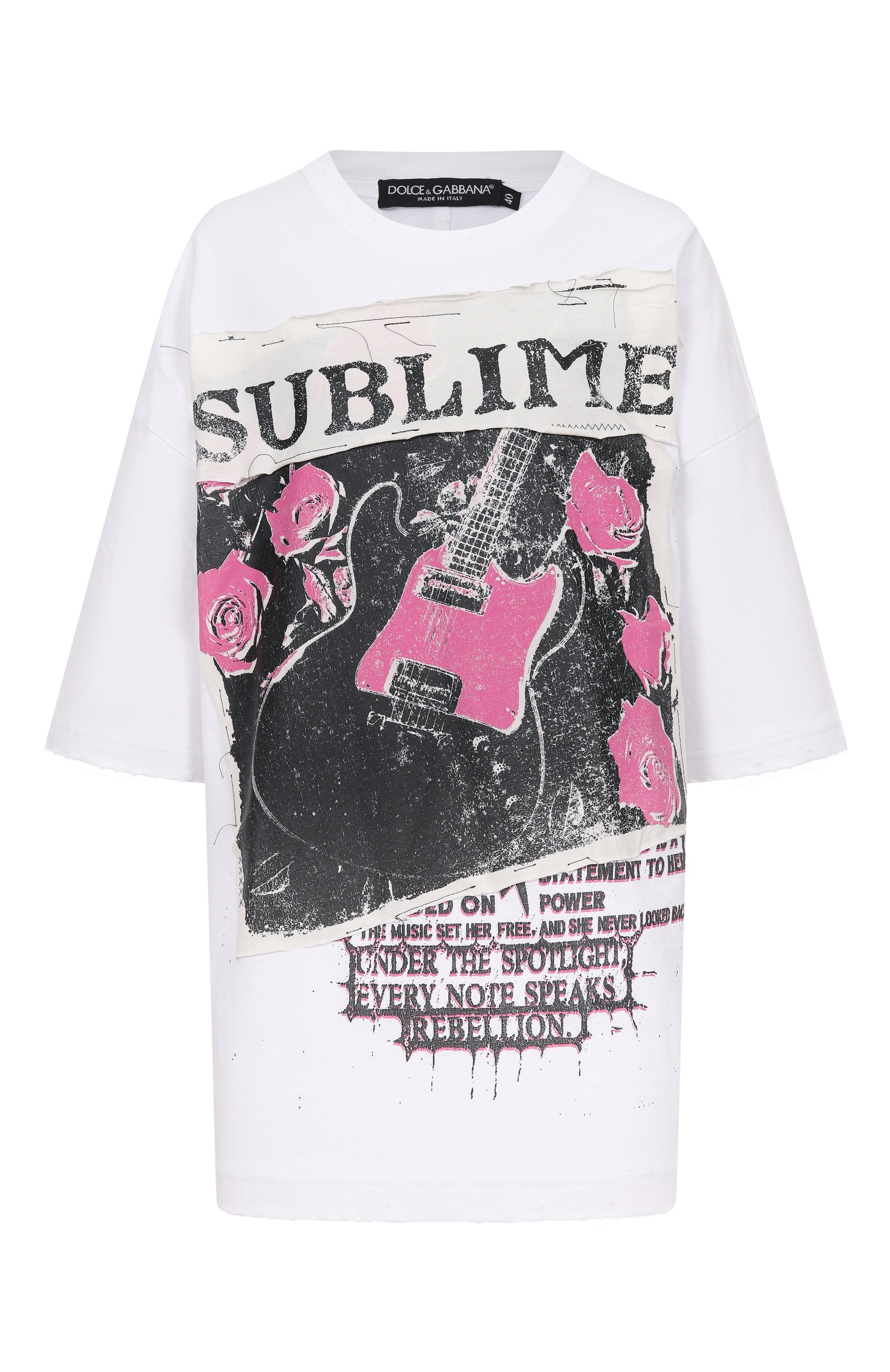 Хлопковая футболка DOLCE & GABBANA белого цвета по цене 88100 руб., арт. F8V94T/GDDIC, фото 1 Хлопковая футболка DOLCE & GABBANA, арт. F8V94T/GDDIC, фото 1