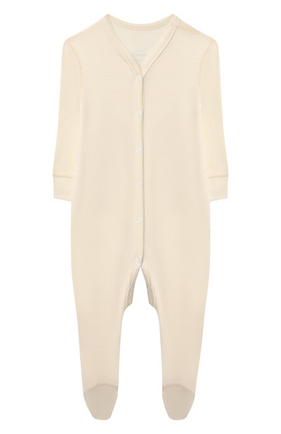 Детский шерстяной комбинезон NORVEG кремвого цвета, арт. 4SUO04LRU-011 | Фото 1 (Рукава: Длинные; Материал внешний: Шерсть; Статус проверки: Проверена  категория; Ростовка одежда: 12 мес | 80 см, 0 - 3 мес | 50 - 60 см, 6 мес | 68 см)