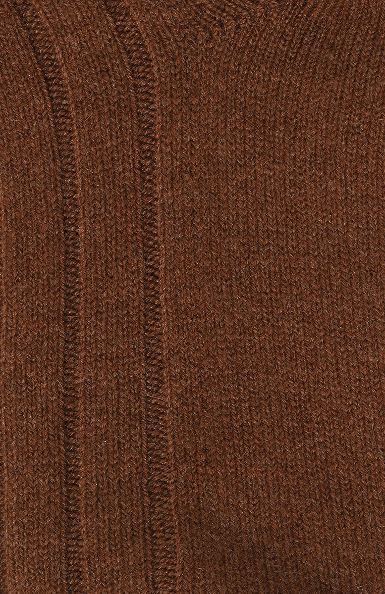 Женские кашемировые носки KITON темно-коричневого цвета, арт. D56740XC5012 | Фото 2 (Нос: Не проставлено; Материал внешний: Кашемир, Шерсть; Автоматизация состава: Проставлено)