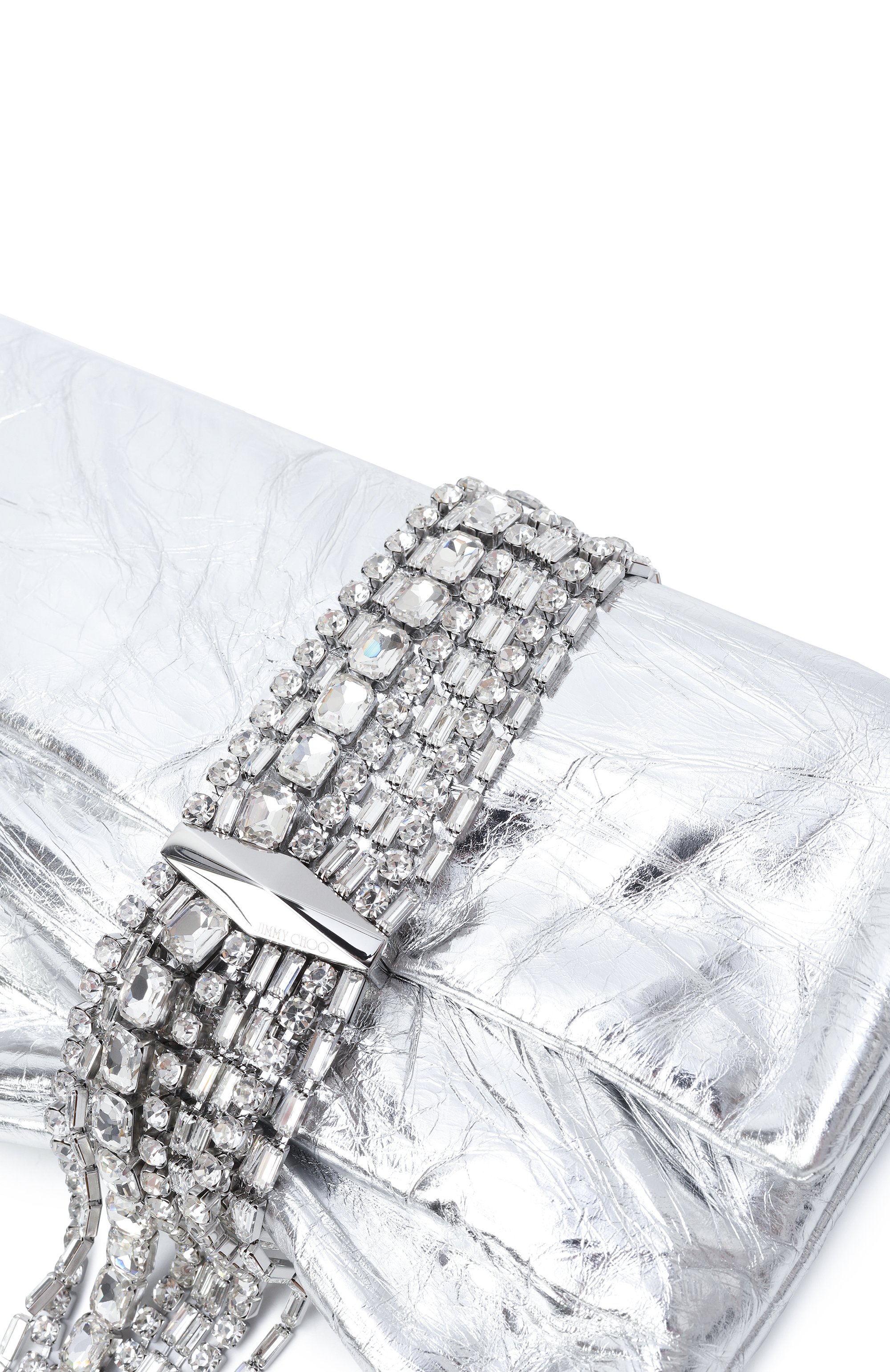 Клатч zandra JIMMY CHOO серебряного цвета по цене 193000 руб., арт. ZANDRABYN, фото 3 Клатч zandra JIMMY CHOO, арт. ZANDRABYN, фото 3