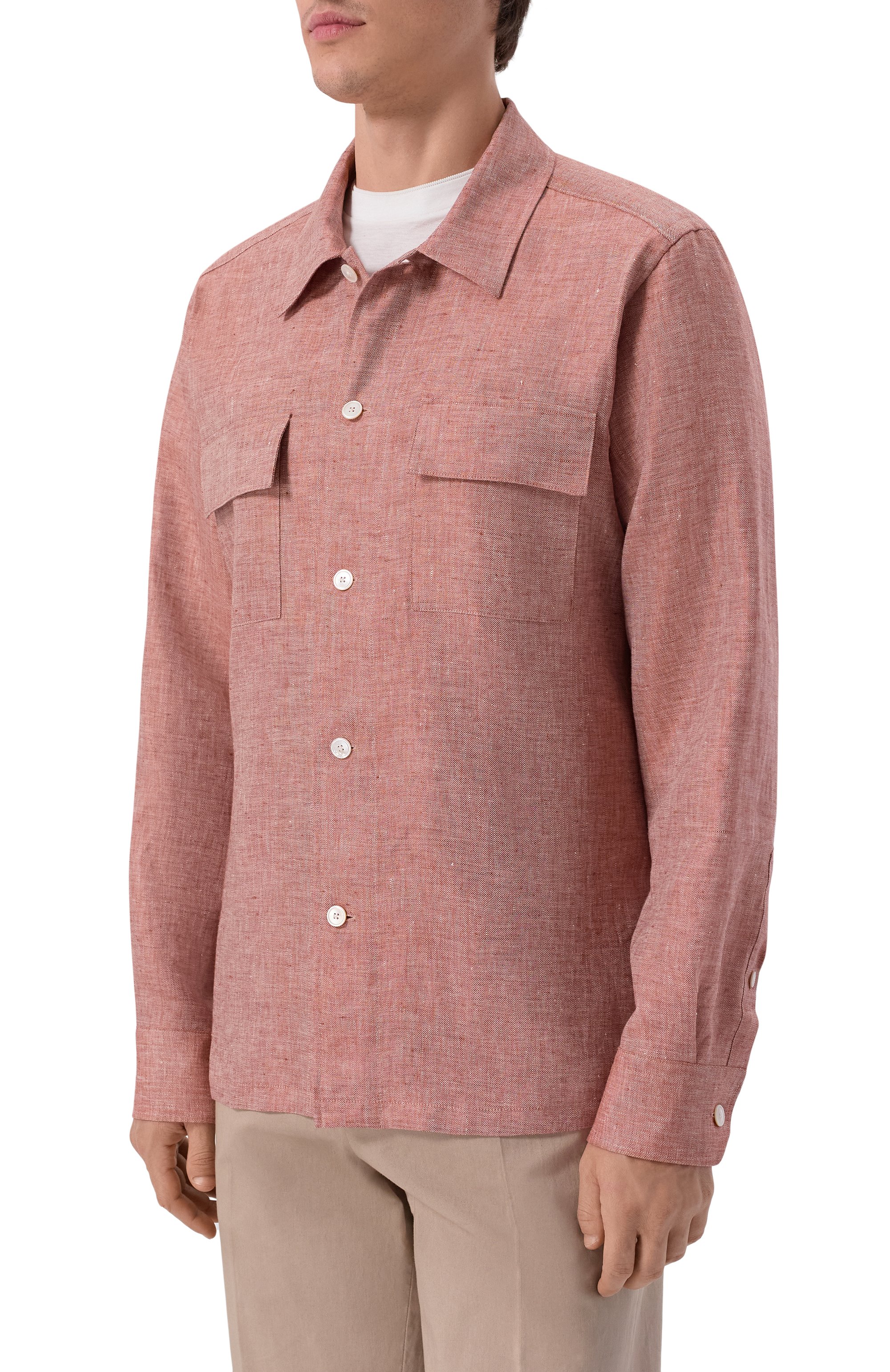 Льняная рубашка BOSS CAMEL, арт. 50560326, фото 3