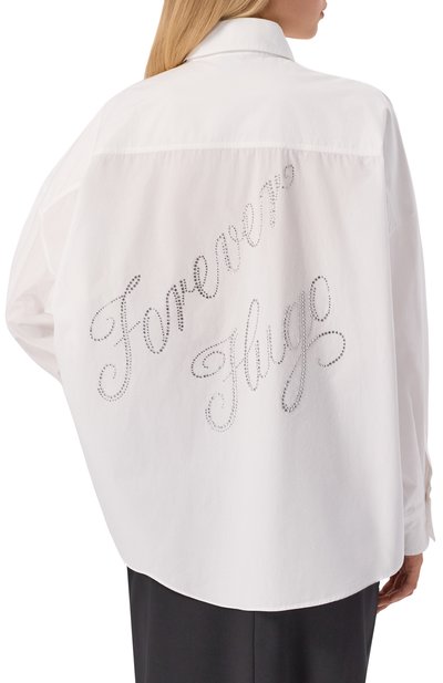 Хлопковая рубашка с отделкой �стразами HUGO BLUE, арт. 50550592, фото 4