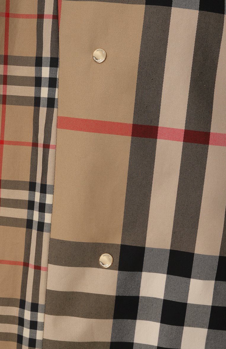 Женский хлопковый тренч BURBERRY бежевого цвета, арт. 8089812 | Фото 7 (Материал подклада: Хлопок; Автоматизация ТО: Проставлено; Материал внешний: Хлопок; Рукава: Длинные; Длина (верхняя одежда): До колена; Автоматизация состава: Проставлено; Кросс-КТ: Куртка; Стили: Классический)