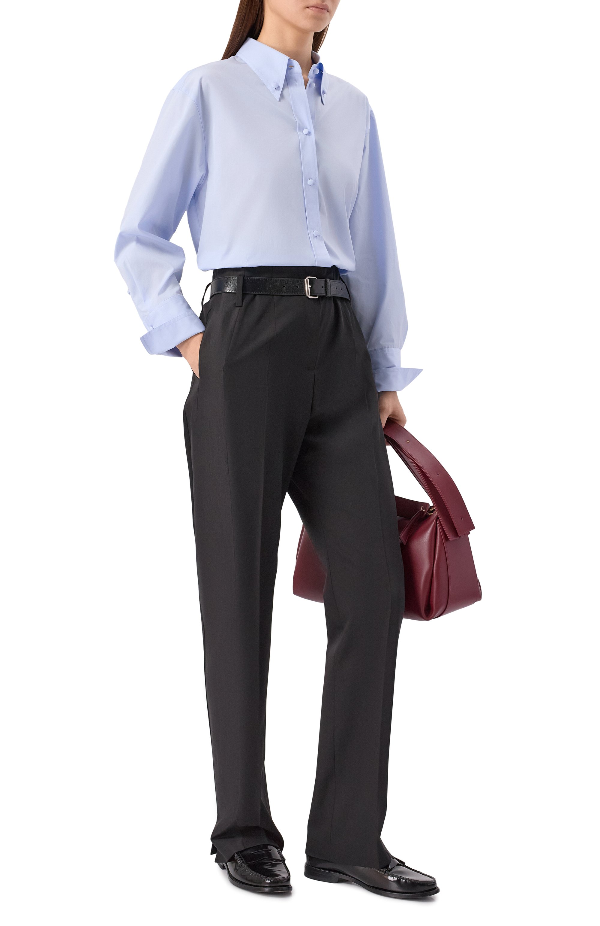 Шерстяные брюки BOSS черного цвета по цене 29550 руб., арт. 50548205, фото 2 Шерстяные брюки BOSS, арт. 50548205, фото 2