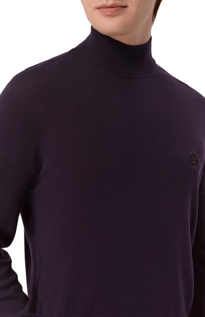 Шерстяная водолазка GIORGIO ARMANI темно-фиолетового цвета по цене 130500 руб., арт. GM003866/AF28169, фото 5 Шерстяная водолазка GIORGIO ARMANI, арт. GM003866/AF28169, фото 5