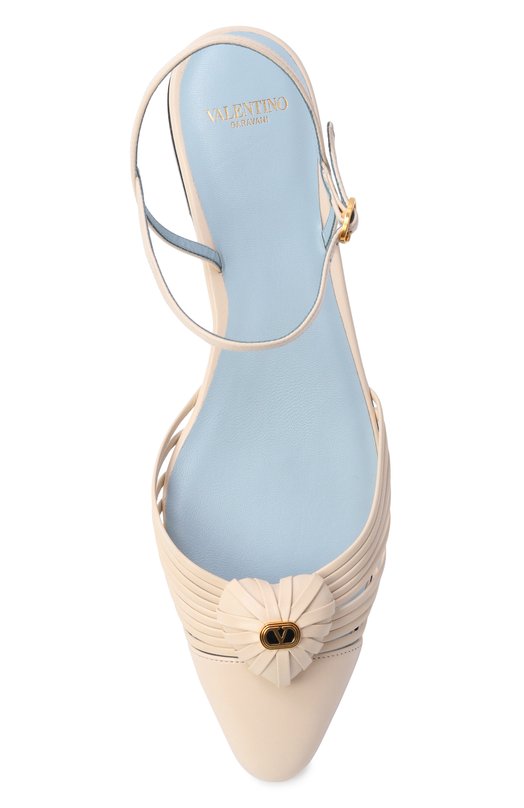 Кожаные балетки Coeur Royal Valentino 8W2S0LX5/DMD Кремовый  8W2S0LX5/DMD Фото 6