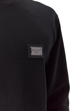 Мужской хлопковый свитшот DOLCE & GABBANA черного цвета, арт. G9ABJT/G7F2G | Фото 5 (Материал внешний: Хлопок; Длина (для топов): Стандартные; Мужское Кросс-КТ: свитшот-одежда; Рукава: Длинные; Стили: Кэжуэл; Принт: Без принта; Драгоценные камни: Проставлено; Нос: Не проставлено; Материал сплава: Проставлено; Региональные ограничения белый список (Axapta Mercury): Не проставлено)