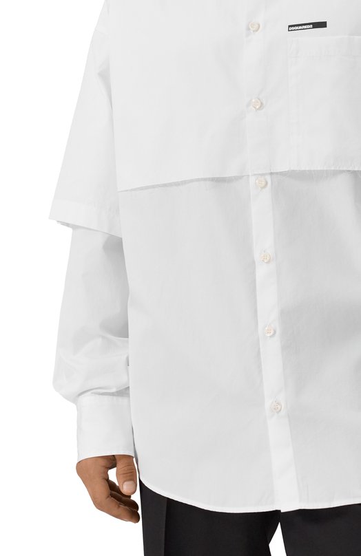 Хлопковая рубашка Dsquared2 S74DM0947/S36275 Белый  S74DM0947/S36275 Фото 5