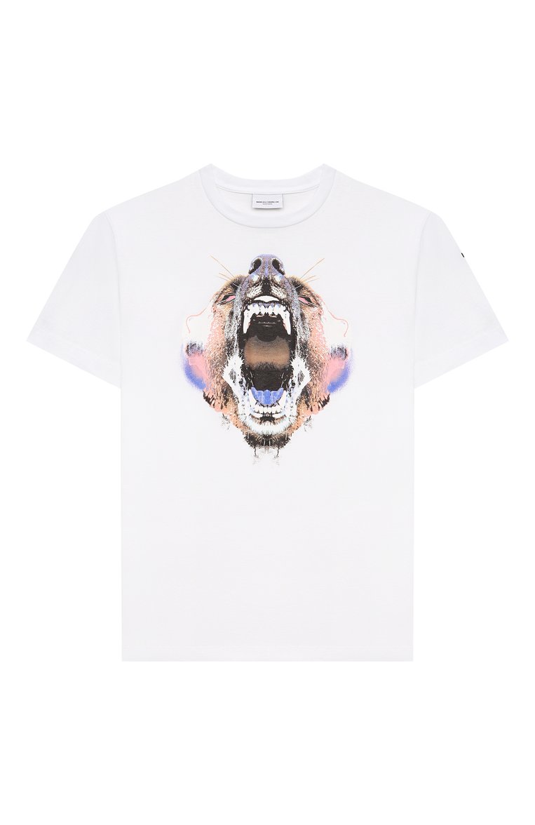 Детская хлопковая футболка MARCELO BURLON KIDS OF MILAN белого цвета, арт. 21E/B/MB/1110/0010/8-14Y | Фото 1 (Материал внешний: Хлопок; Рукава: Короткие; Региональные ограничения белый список (Axapta Mercury): RU; Мальчики Кросс-КТ: Футболка-одежда; Материал сплава: Проставлено; Драгоценные камни: Проставлено; Ростовка одежда: 10 - 11 лет | 140 - 146см, 12 лет | 152 см, 13 - 15 лет | 158 см, 8 лет | 128 см)