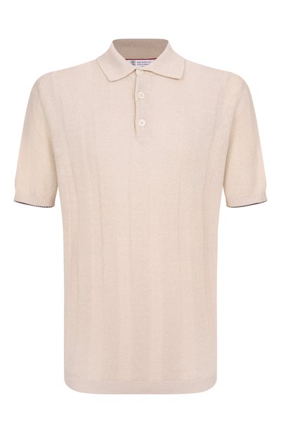 Мужская поло изо льна и хлопка BRUNELLO CUCINELLI, арт. M2L707815