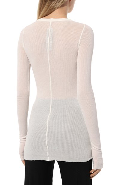 Лонгслив из вискозы и шелка RICK OWENS белого цвета по цене 34700 руб., арт. RP01D2202, фото 4 Лонгслив из вискозы и шелка RICK OWENS, арт. RP01D2202, фото 4