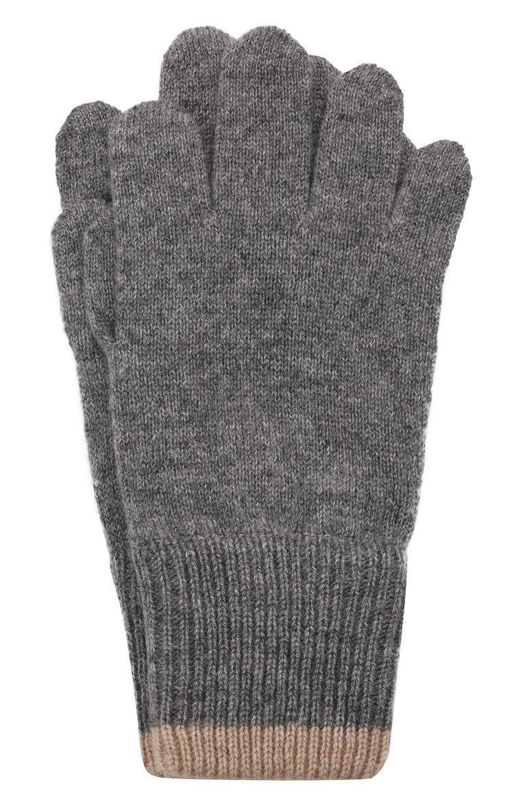 Детские кашемировые перчатки BRUNELLO CUCINELLI серого цвета, арт. B22M90100B | Фото 1 (Материал: Текстиль, Кашемир, Шерсть; Материал сплава: Проставлено; Нос: Не проставлено)