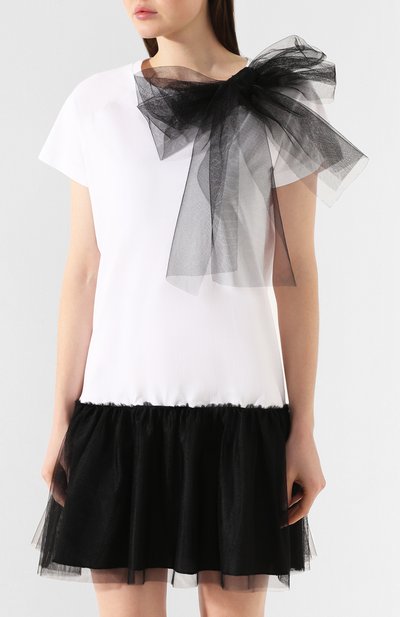 Хлопковое платье REDVALENTINO черно-белого цвета по цене 33950 руб., арт. TR0MJ04P/54L, фото 3 Хлопковое платье REDVALENTINO, арт. TR0MJ04P/54L, фото 3