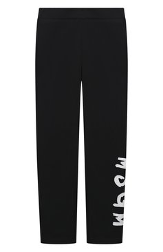 Детские хлопковый брюки MSGM KIDS черного цвета, арт. S4MSJGLG029 | Фото 1 (Материал внешний: Хлопок; Нос: Не проставлено; Материал сплава: Проставлено; Случай: Повседневный)
