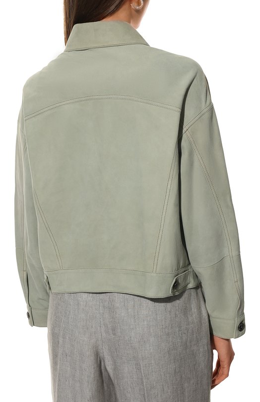 Замшевая куртка Brunello Cucinelli 221MPCAI2986 Зелёный  221MPCAI2986 Фото 4