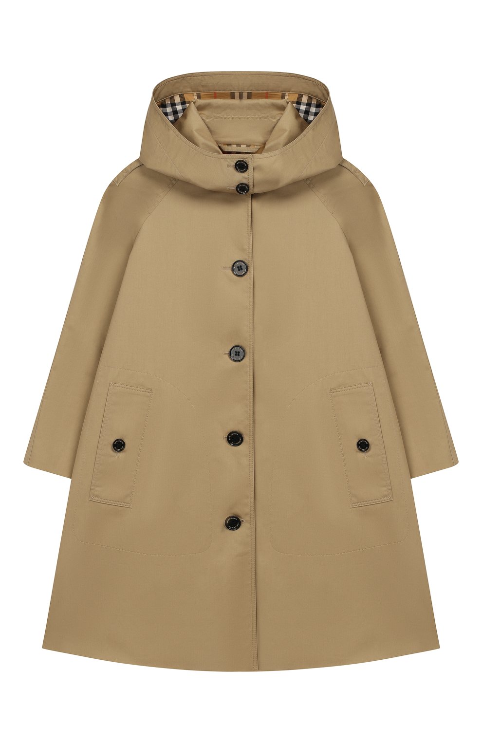 Хлопковый плащ с капюшоном BURBERRY, арт. 8002013, фото 1