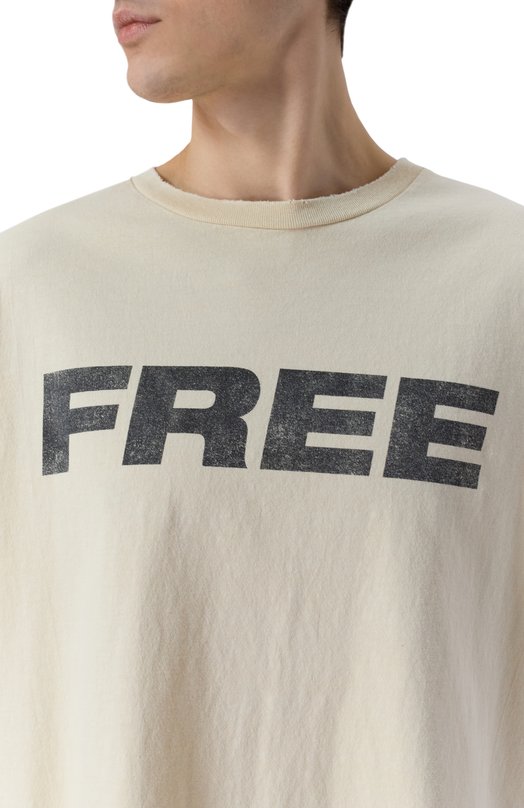 Хлопковая футболка Gallery Dept. FT-10052 Кремовый  FT-10052 Фото 5