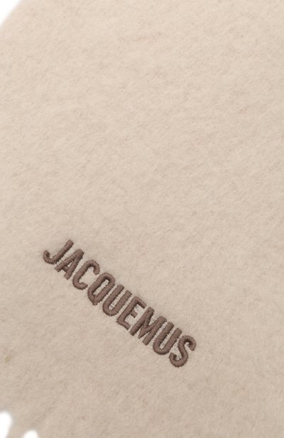 Шерстяной шарф JACQUEMUS светло-бежевого цвета по цене 33200 руб., арт. 23H/236AC574-5087, фото 4 Шерстяной шарф JACQUEMUS, арт. 23H/236AC574-5087, фото 4