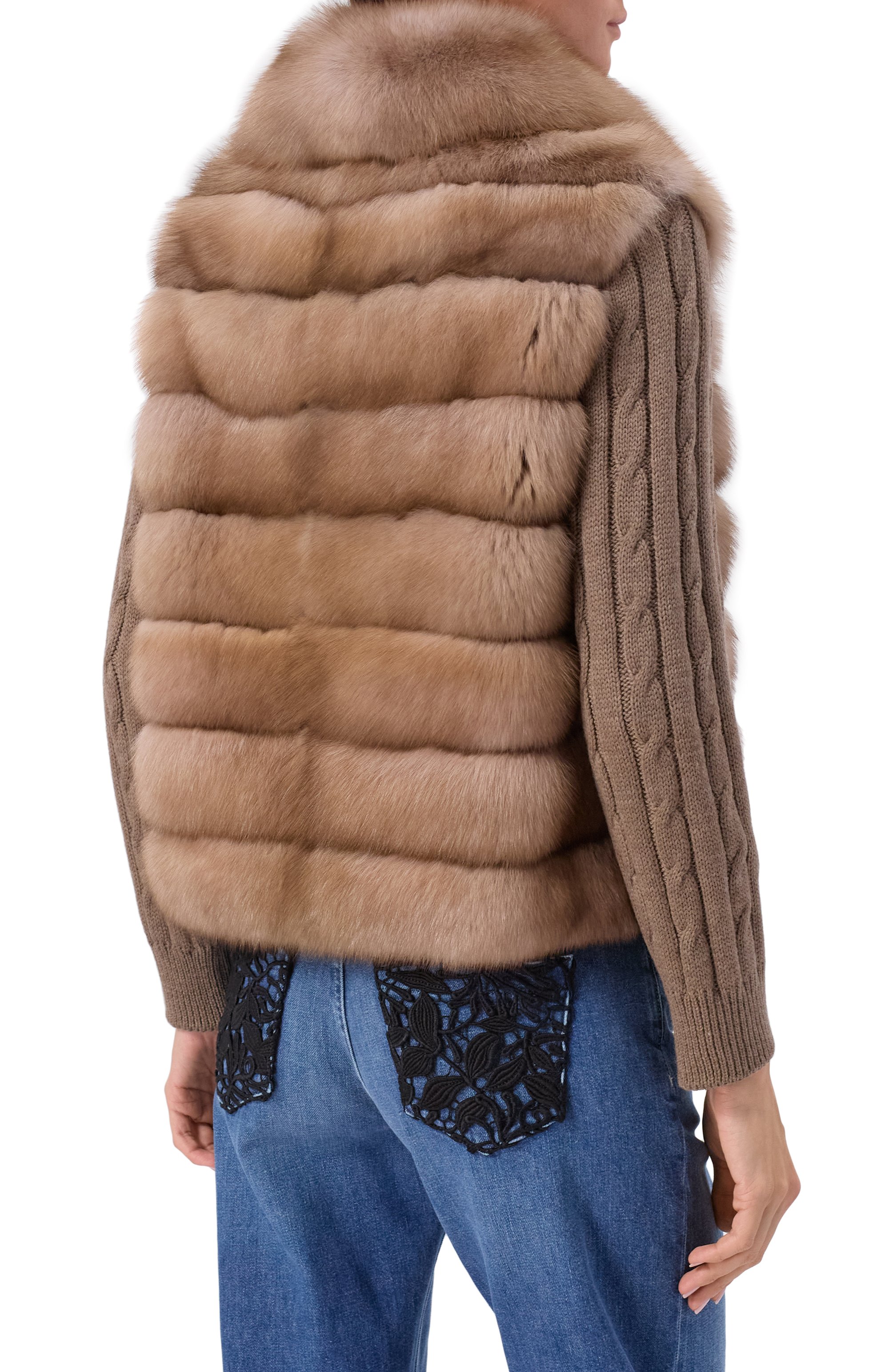 Комбинированная шуба VICTORIA KUSENKOVA коричневого цвета по цене 3146000 руб., арт. 763679105626, фото 4 Комбинированная шуба VICTORIA KUSENKOVA, арт. 763679105626, фото 4