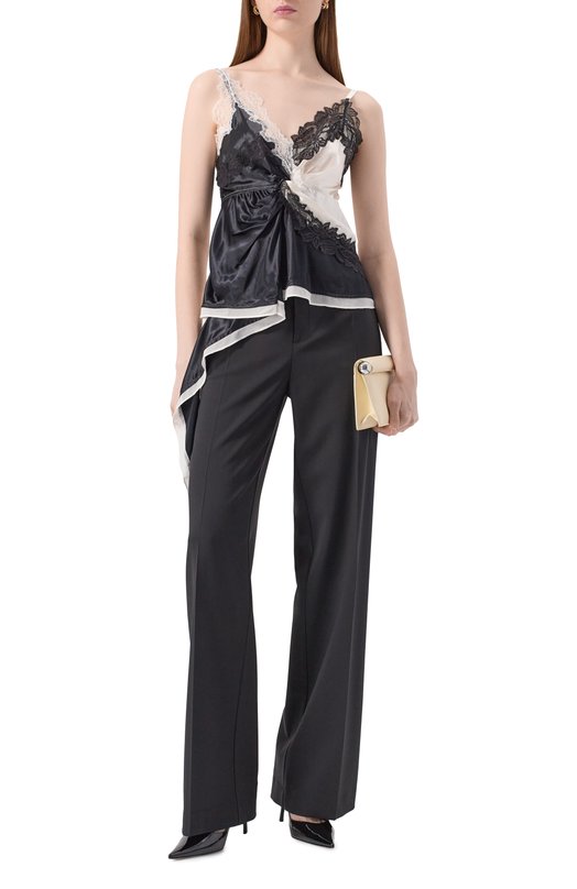 Атласный топ 3.1 Phillip Lim S251-21672SHI Чёрно-белый  S251-21672SHI Фото 2