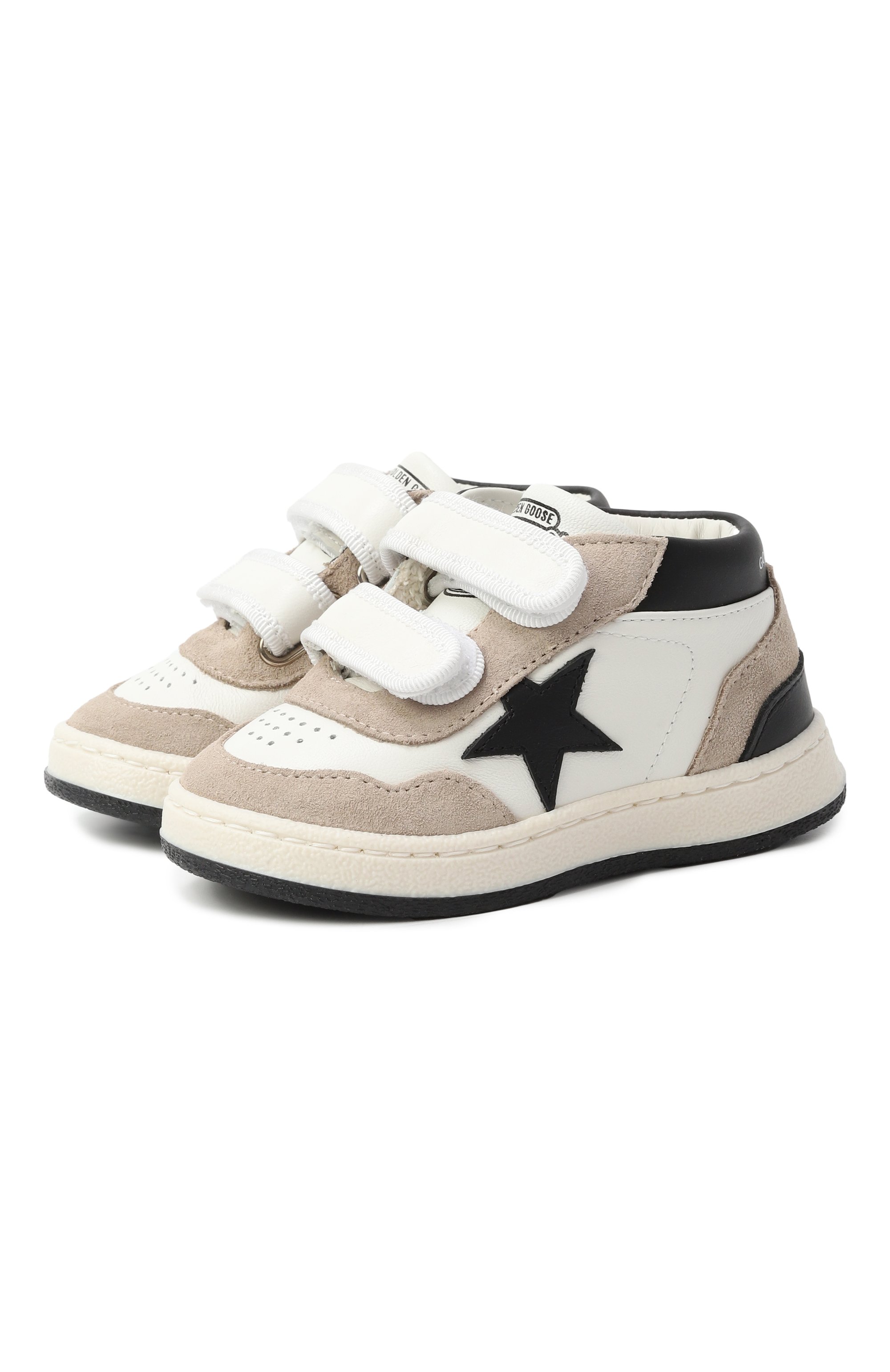 Кожаные кеды june GOLDEN GOOSE DELUXE BRAND разноцветного цвета по цене 22100 руб., арт. GJF00773.F007415, фото 1 Кожаные кеды june GOLDEN GOOSE DELUXE BRAND, арт. GJF00773.F007415, фото 1