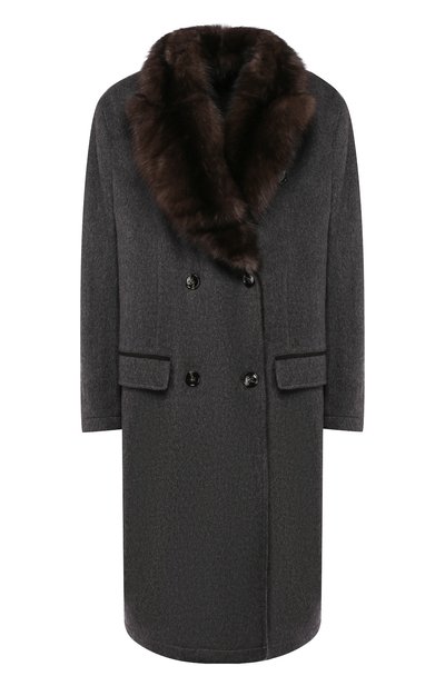 Женское пальто с меховой отделкой KITON, арт. DW0619AV03S28