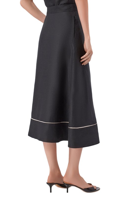 Льняная юбка Agnona TG1108E/U3034E Чёрный  TG1108E/U3034E Фото 4