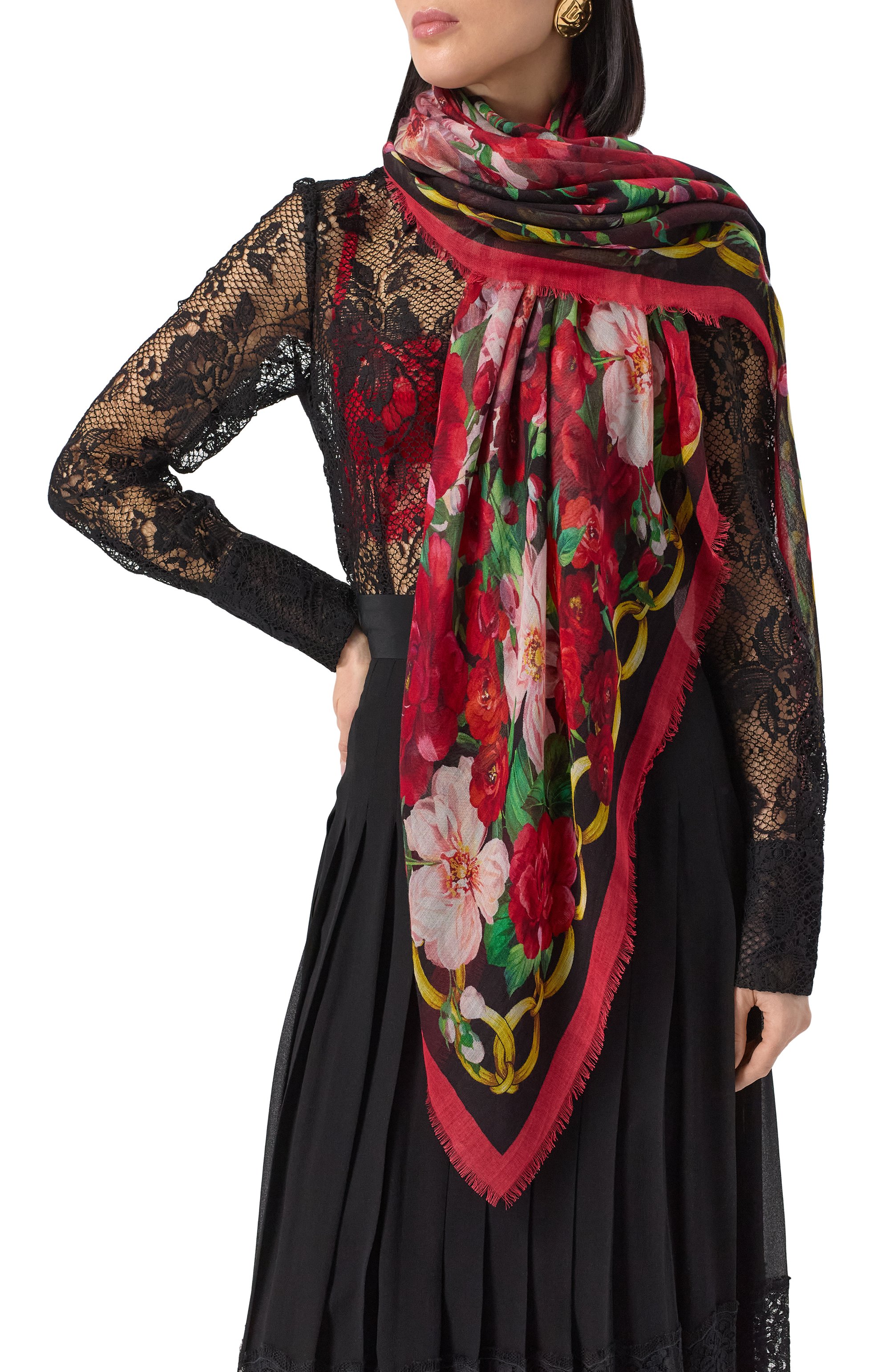 Шаль из кашемира и шелка DOLCE & GABBANA, арт. FS209A/GDC4Z, фото 3